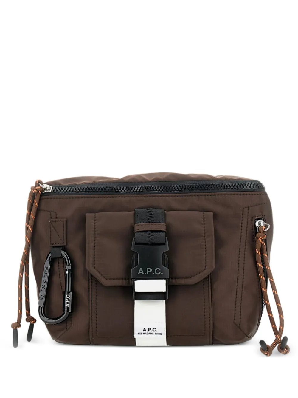 A.P.C. logo-patch shoulder bag - Marrone