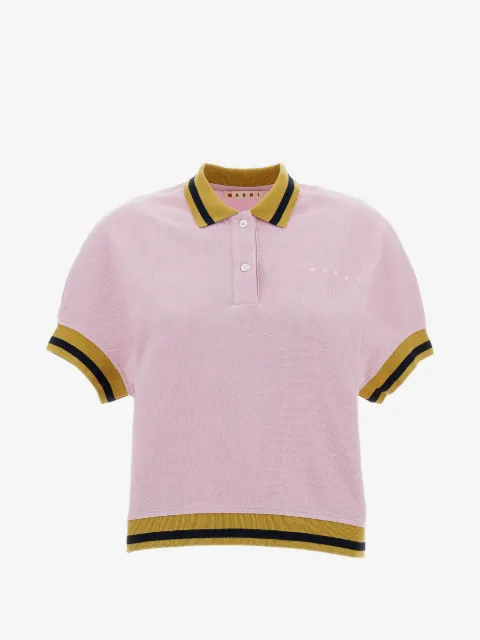 Marni striped buttoned polo top 