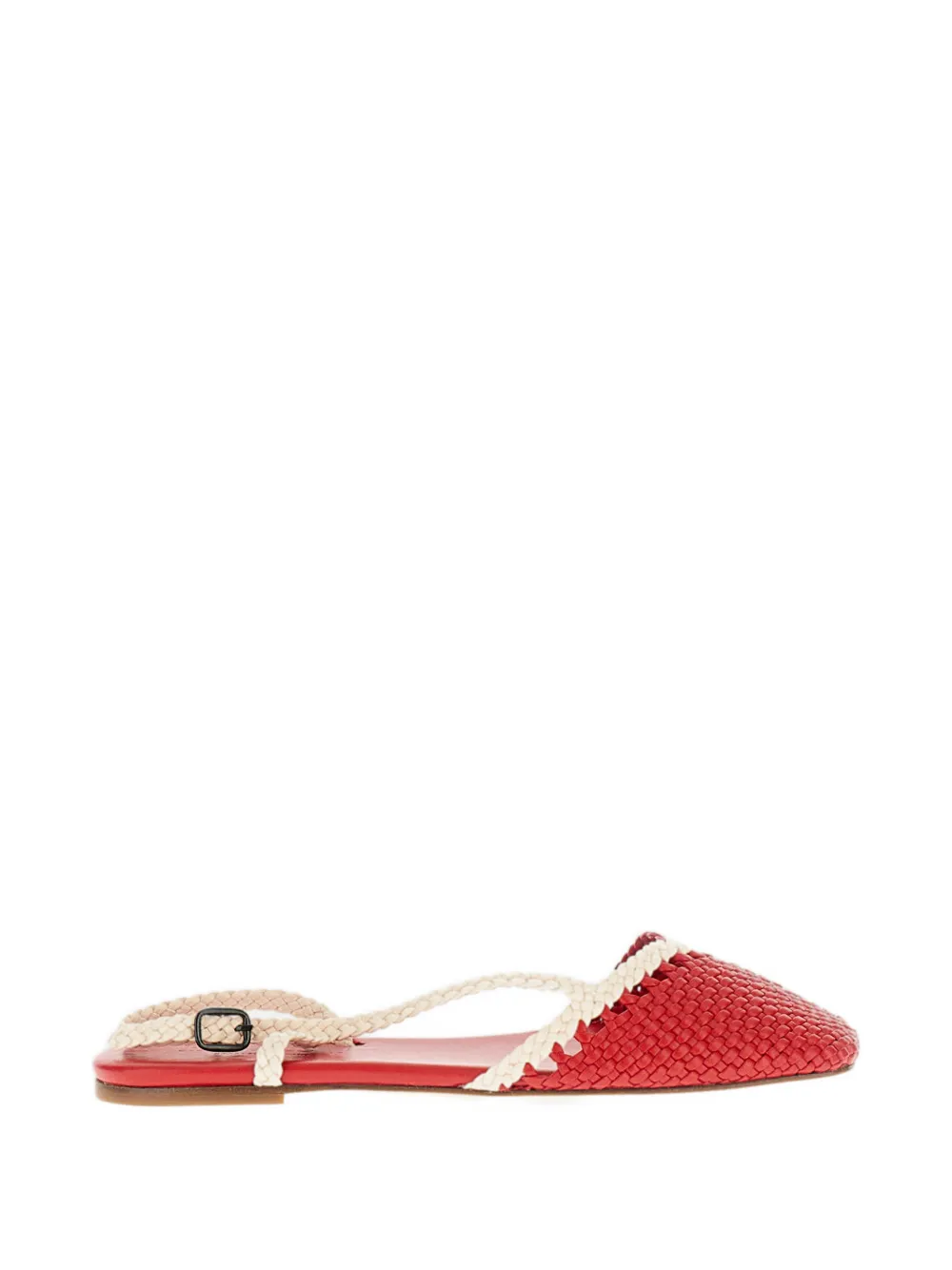 Hereu Rondaia woven buckle flat pumps - Rosso