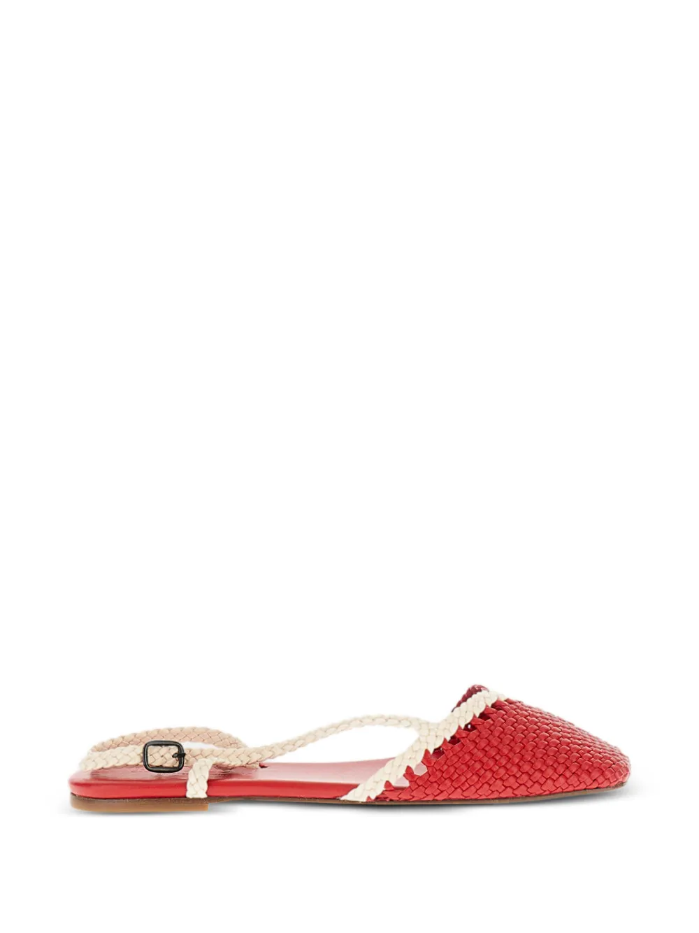 Hereu Rondaia woven buckle flat pumps - Rosso