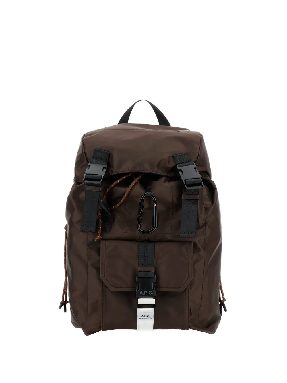 A.P.C. logo-buckle backpack - Marrone