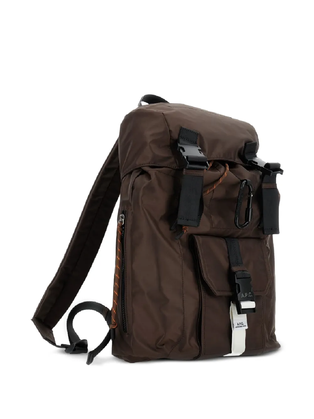  A.p.c. Logo-buckle Backpack - Brown 