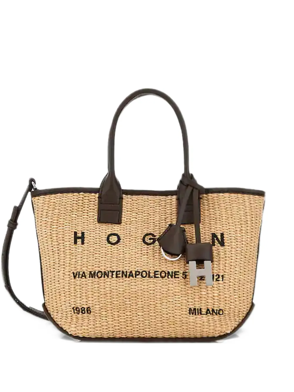 Hogan Shopper met geborduurd logo Beige