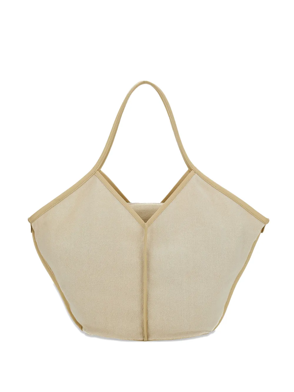 Hereu zipped detachable leather tote bag - Toni neutri