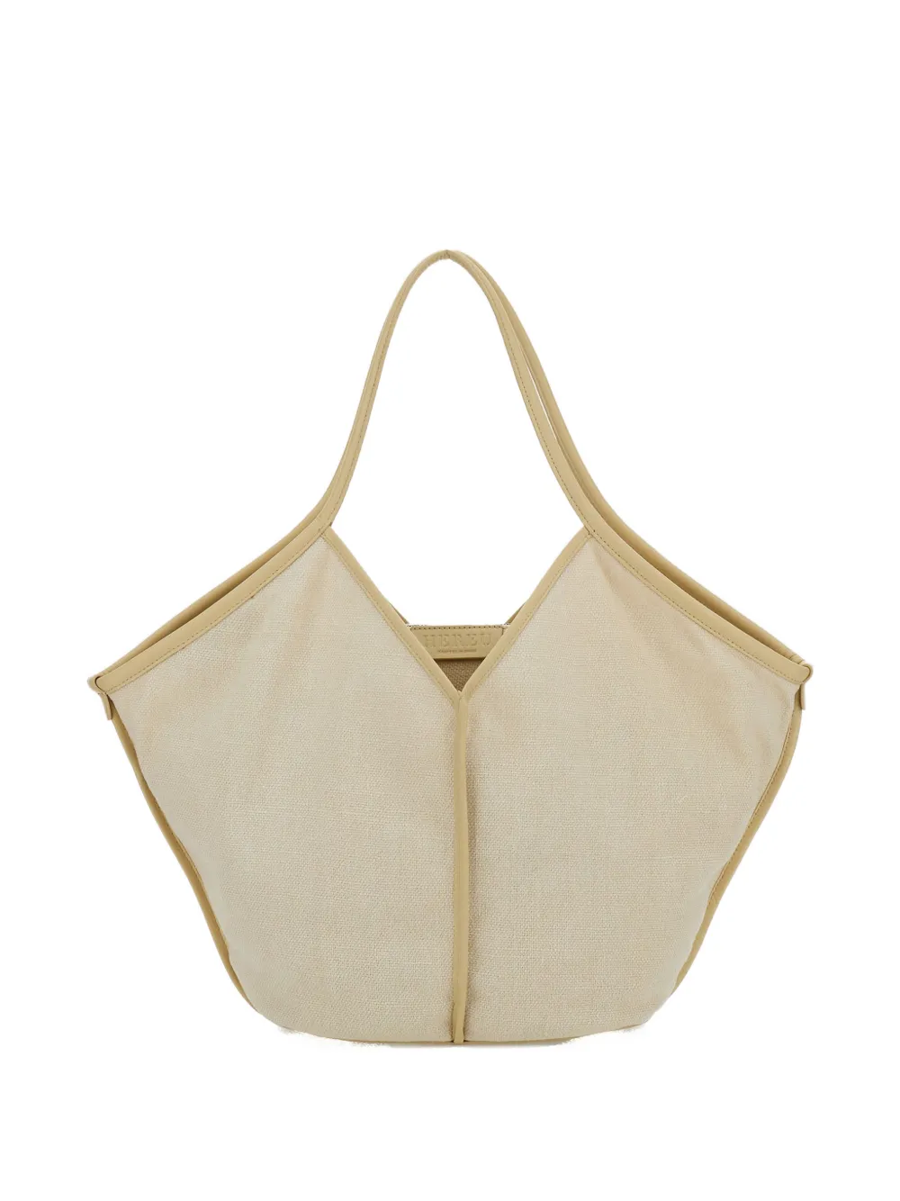 Hereu zipped detachable leather tote bag - Beige