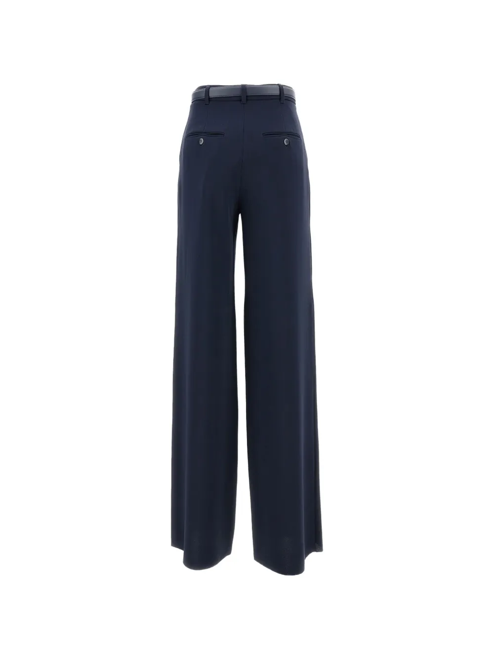 Max Mara Broek met wijde pijpen en ceintuur Blauw