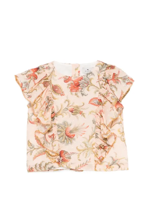 ETRO KIDS floral ruffled blouse
