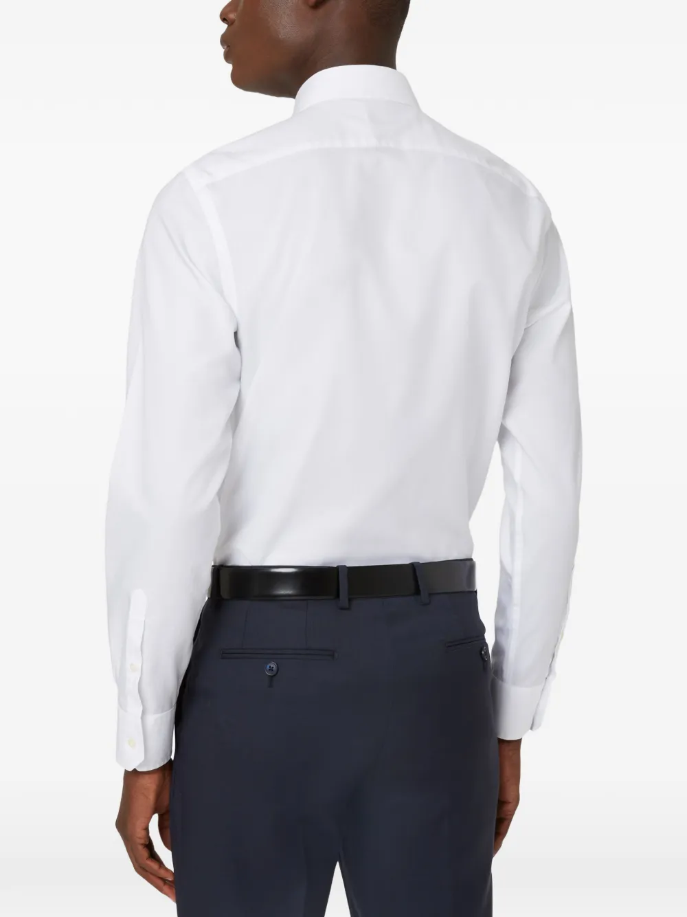 Boggi Milano Katoenen twill overhemd met Windsor-kraag Wit