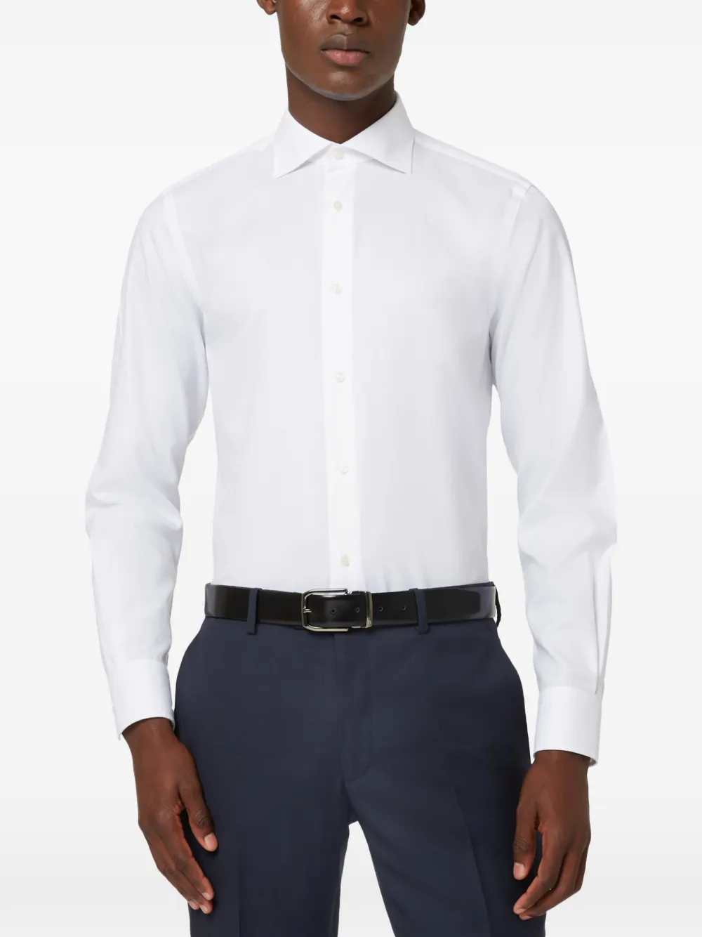 Boggi Milano Katoenen twill overhemd met Windsor-kraag Wit