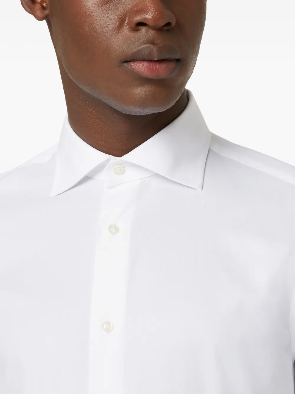 Boggi Milano Katoenen twill overhemd met Windsor-kraag Wit