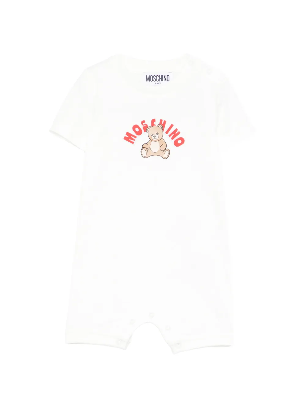 Moschino Kids bear graphic babywear - Bianco