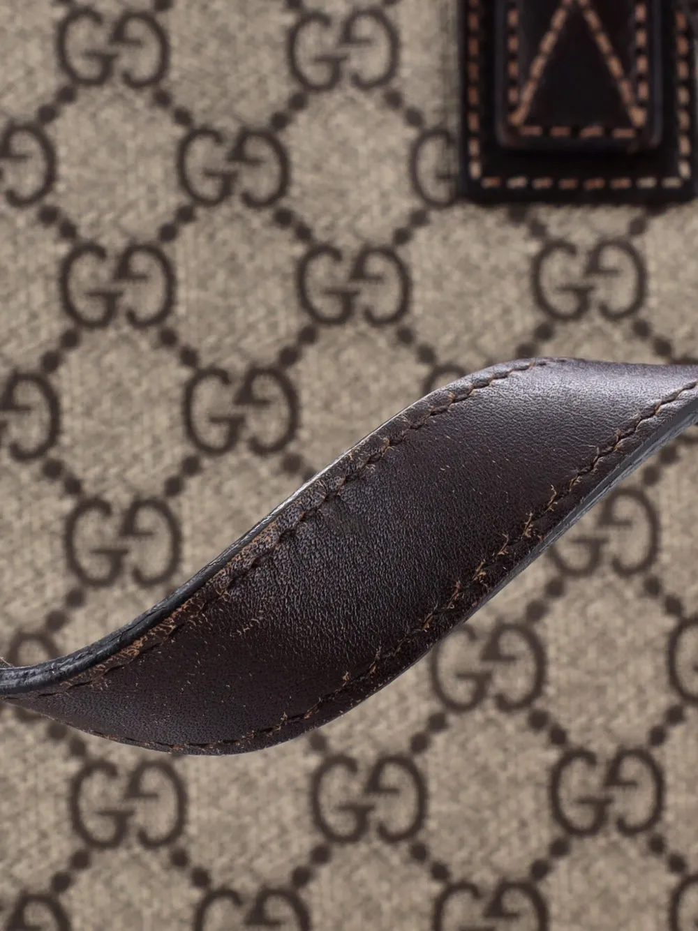 Pre-owned Gucci Plus Gg Coated Canvas With Leather Large Tote Bag In Brown