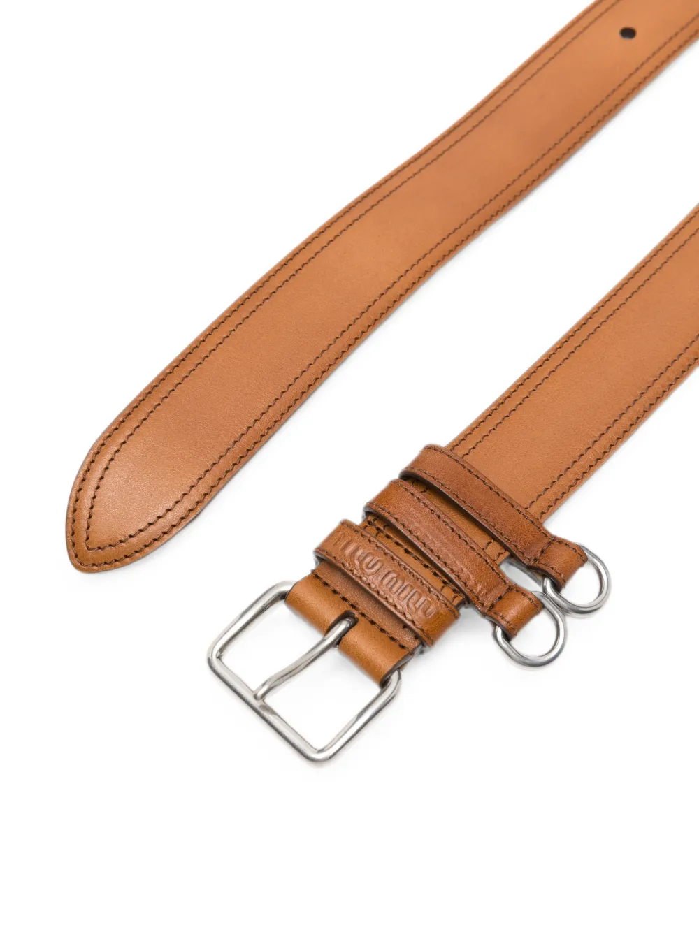 Miu Leren riem Bruin