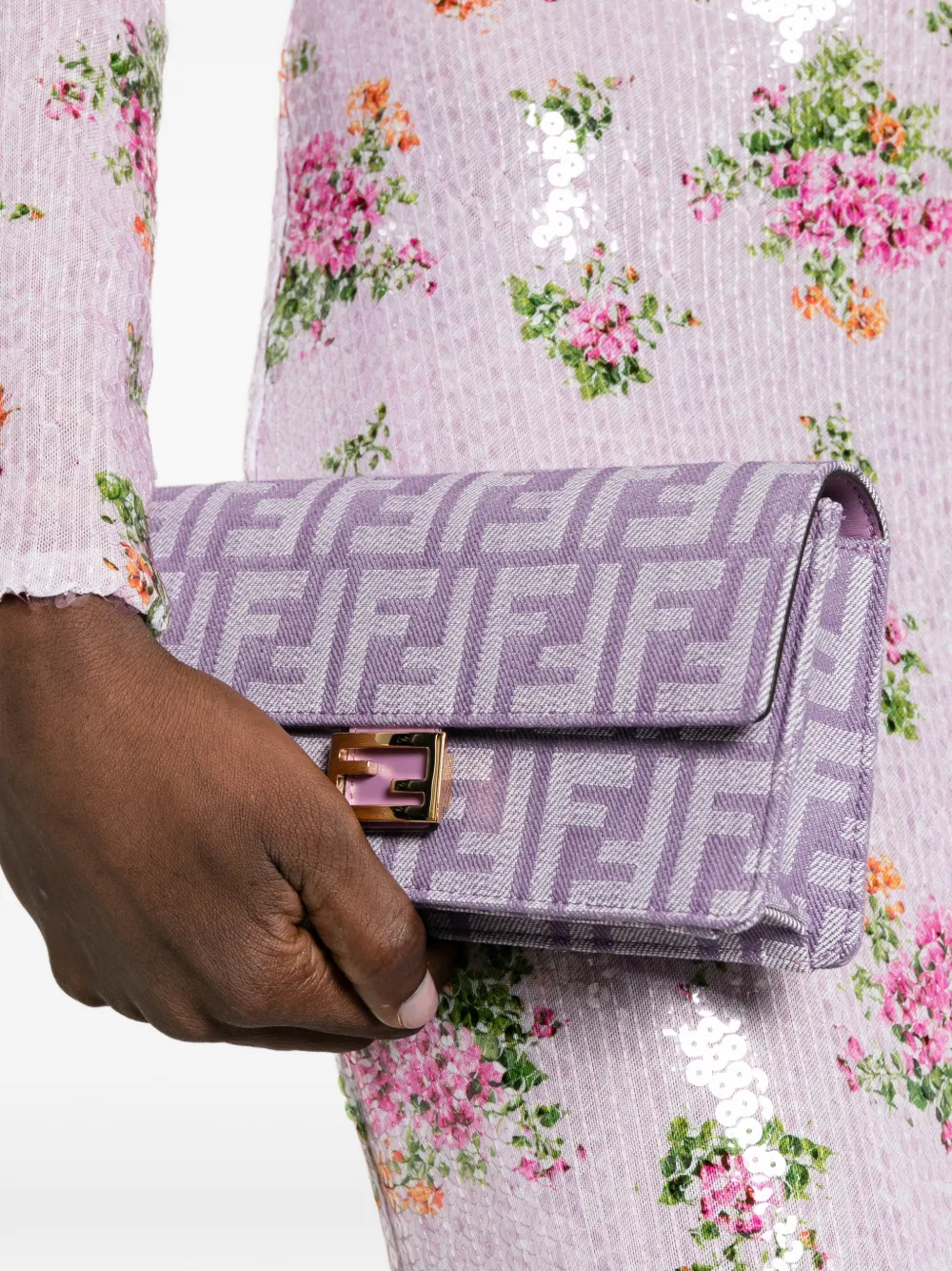 FENDI Wallet On Chain Baguette clutch Paars