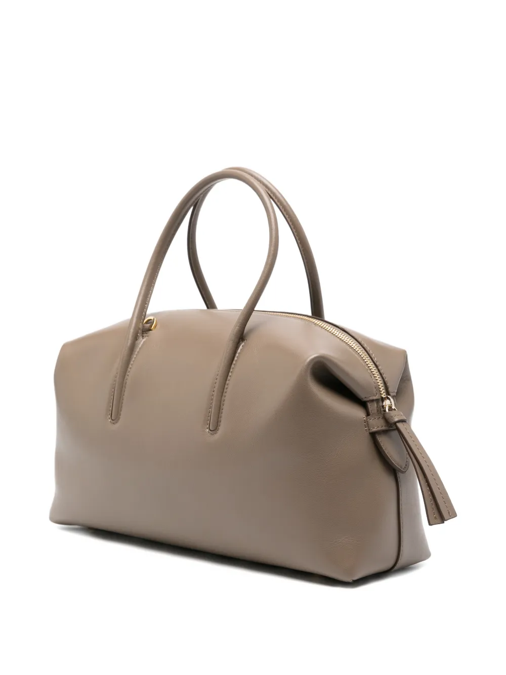DeMellier The Midi Stockholm leren shopper met handgreep Beige