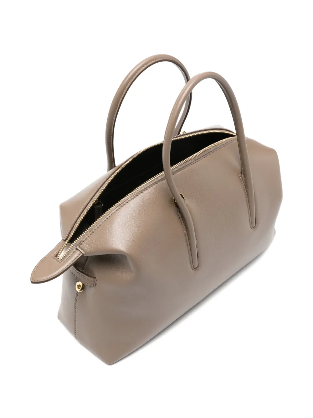 DeMellier The Midi Stockholm leren shopper met handgreep Beige