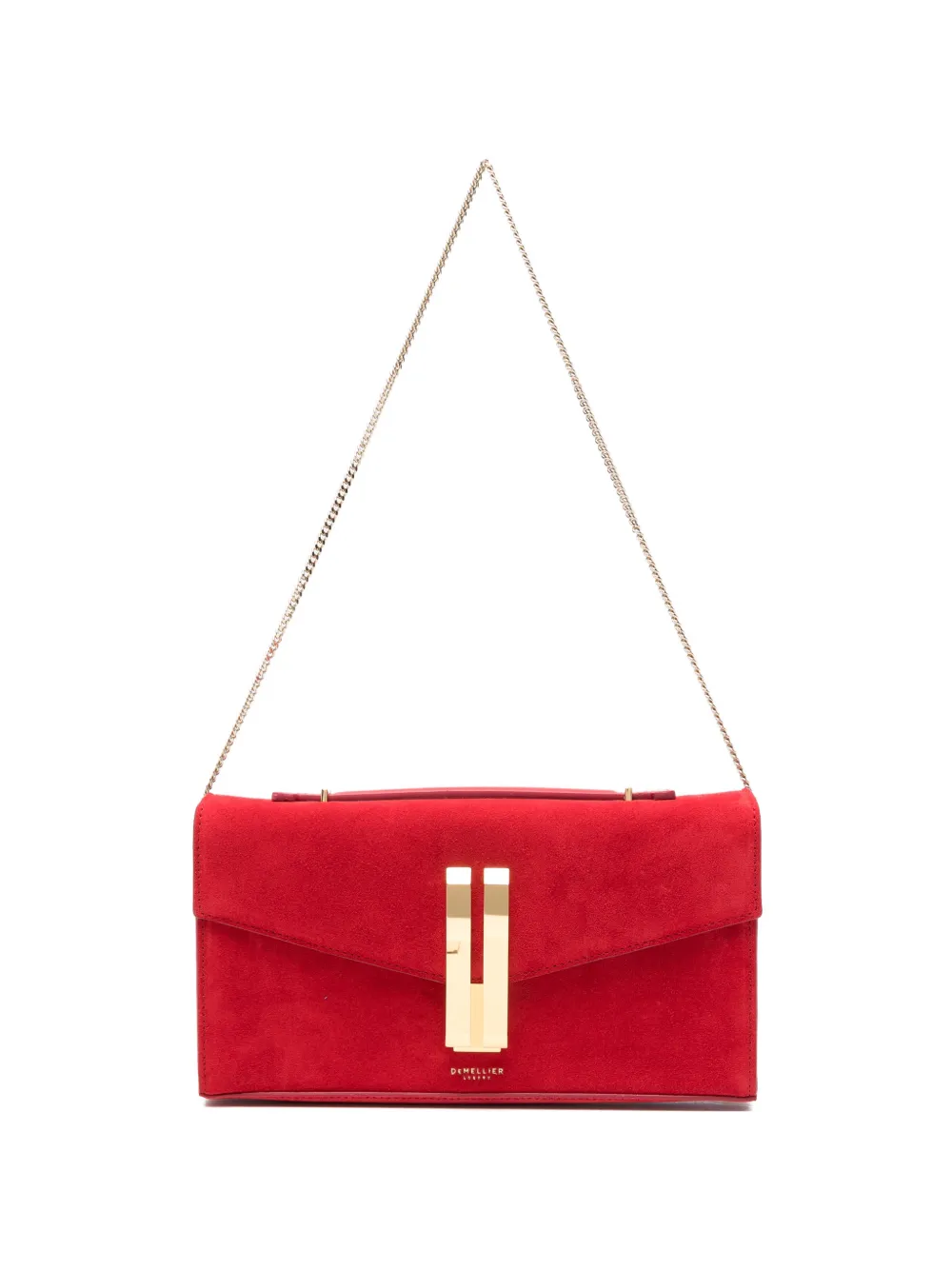 DeMellier Vancouver chain suede clutch bag - Red
