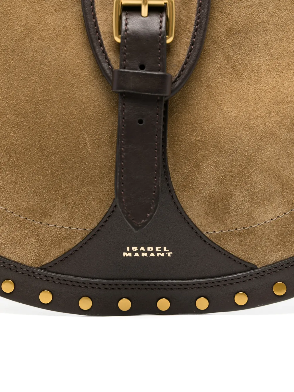 ISABEL MARANT Oskan leren schoudertas Beige