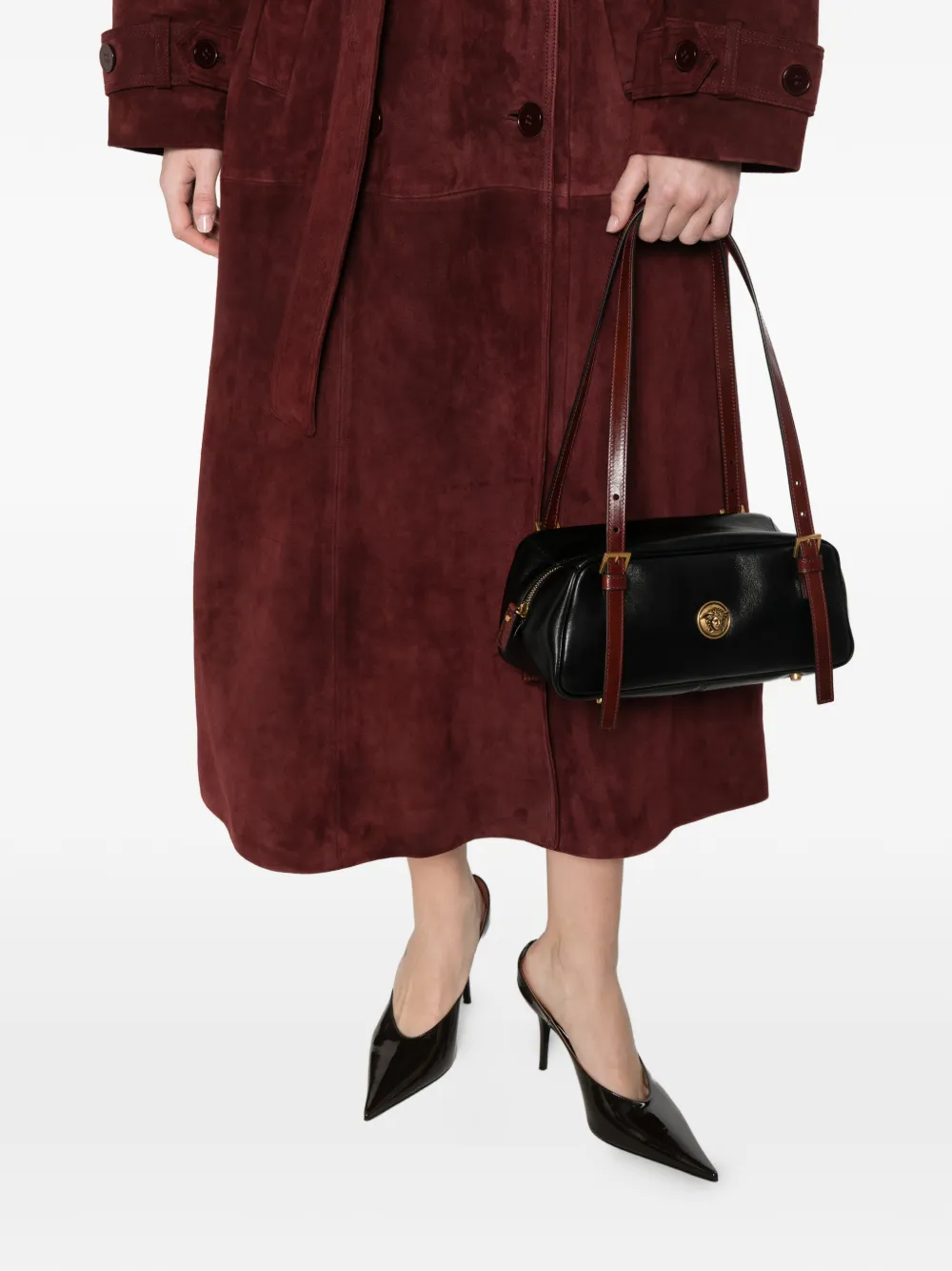 Versace Bowlingtas met Medusa-applicatie Zwart