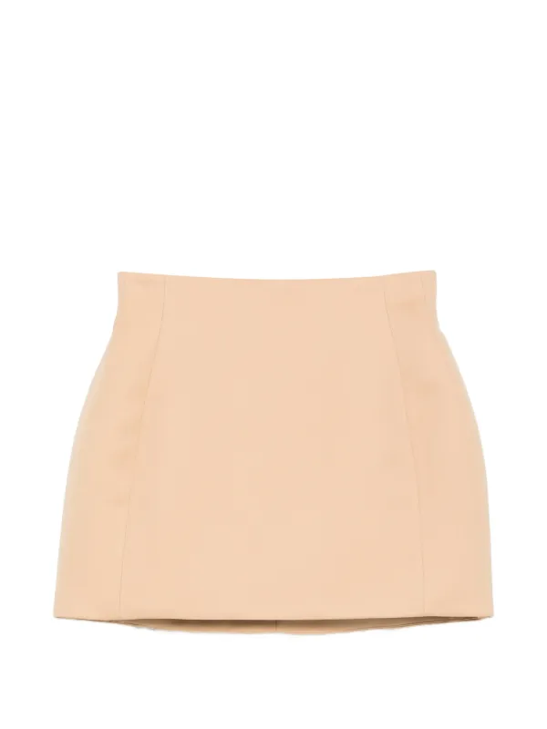 WARDROBE.NYC Sculpted Mini Skirt in Neutrals