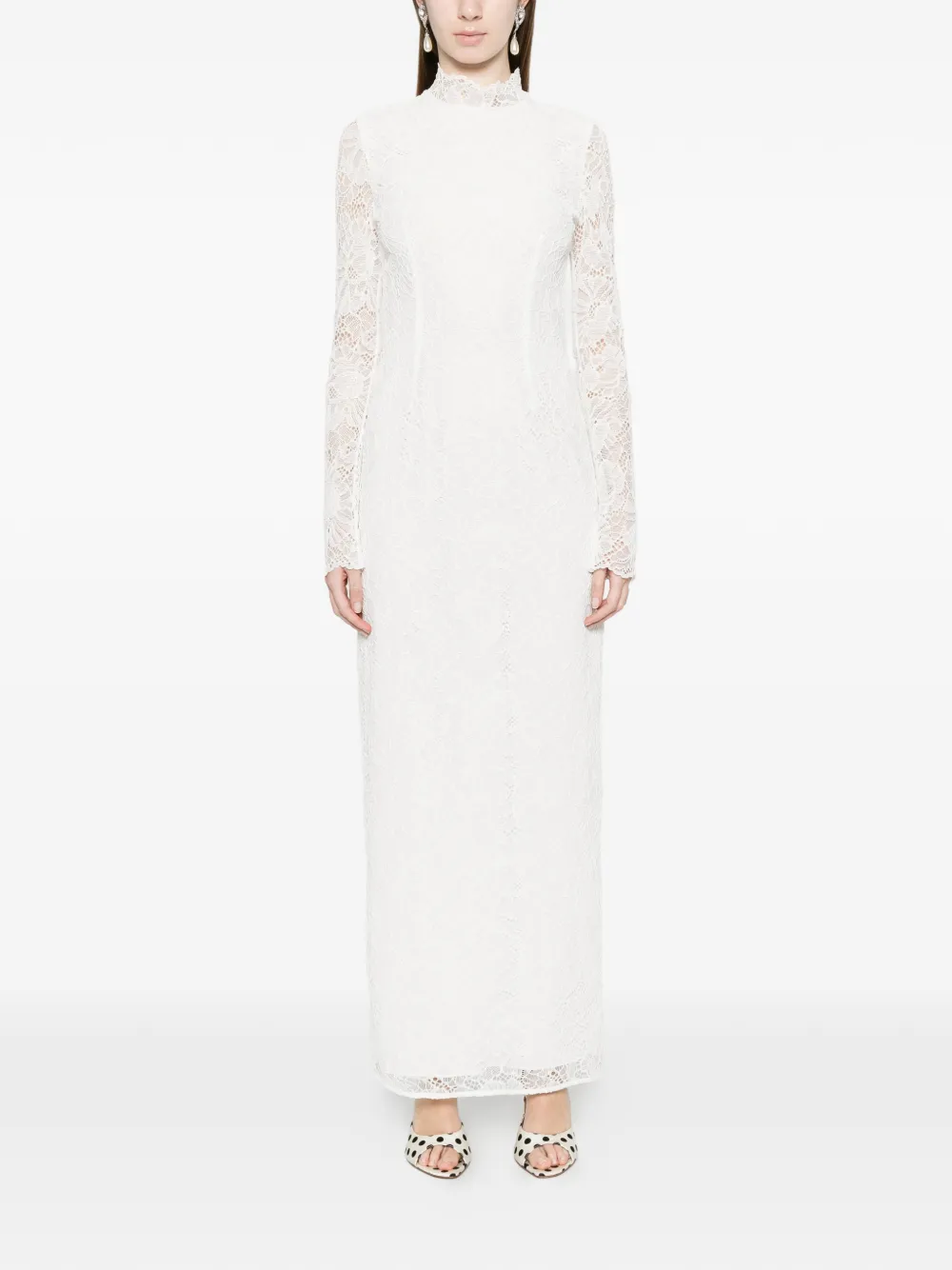 ROTATE BIRGER CHRISTENSEN Maxi-jurk met kant Wit