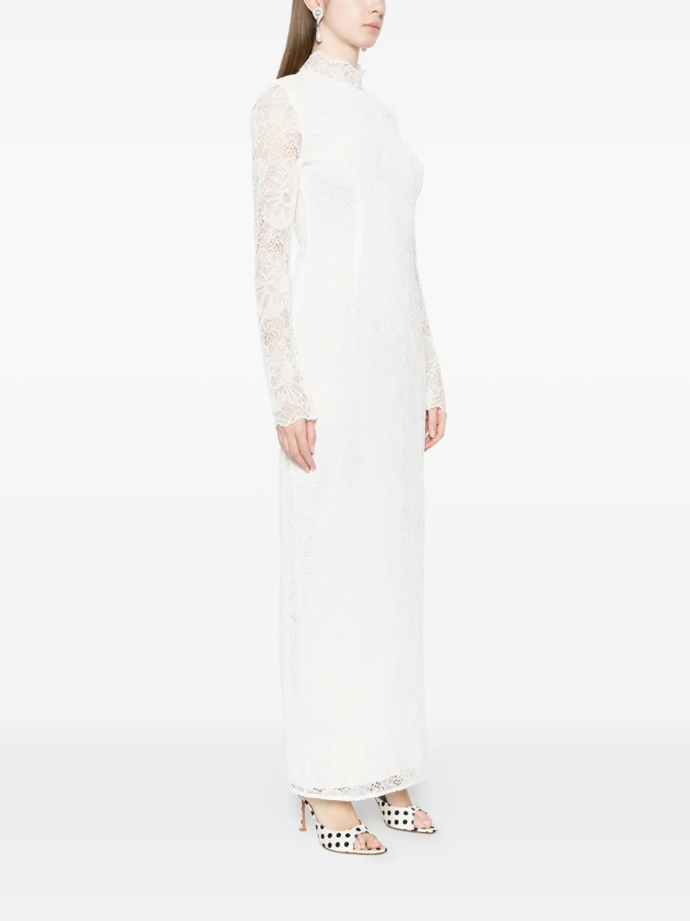 ROTATE BIRGER CHRISTENSEN Maxi-jurk met kant Wit