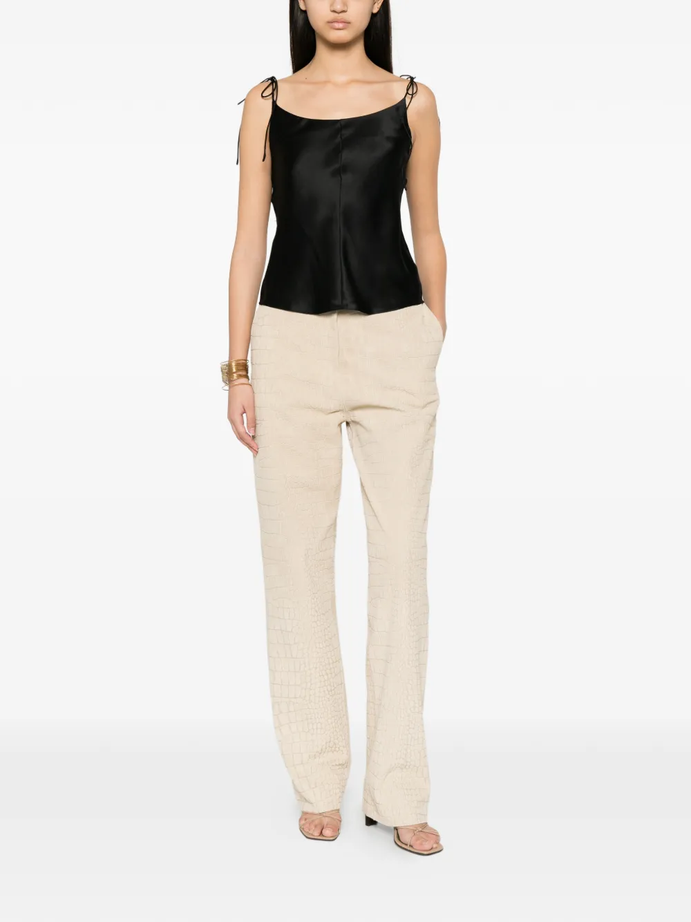 Tove Paloma Tie-strap Top in Black, view 2