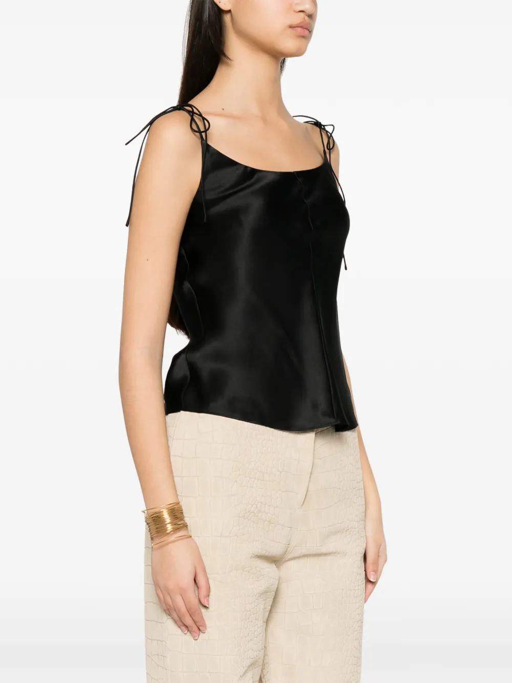 Tove Paloma Tie-strap Top in Black, view 3