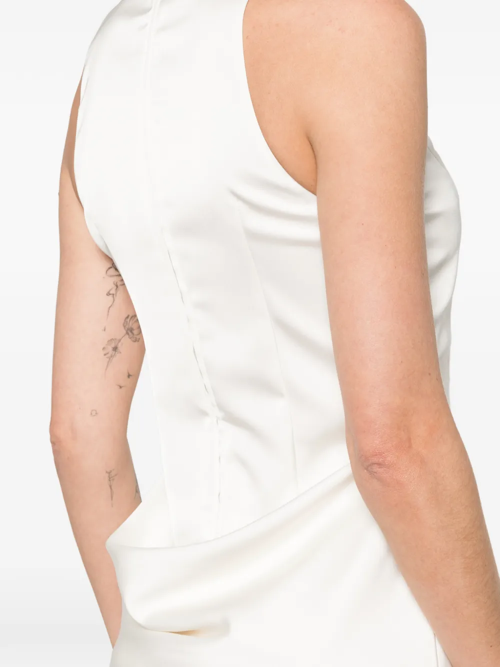 ROTATE BIRGER CHRISTENSEN Maxi-jurk met hoge hals Beige