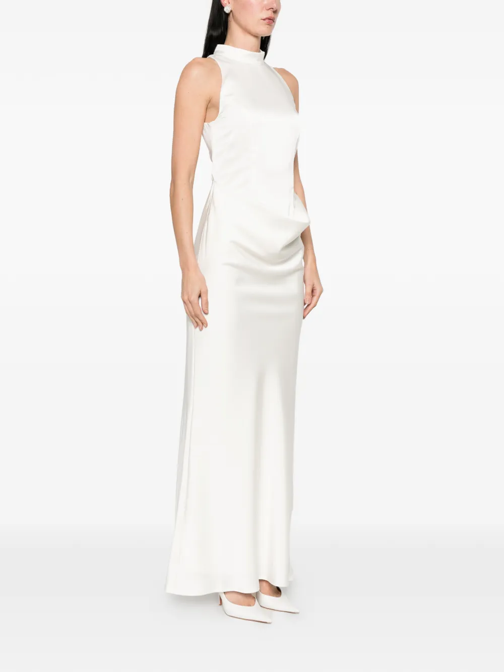  Rotate Birger Christensen High-neck Maxi Dress - Neutrals 