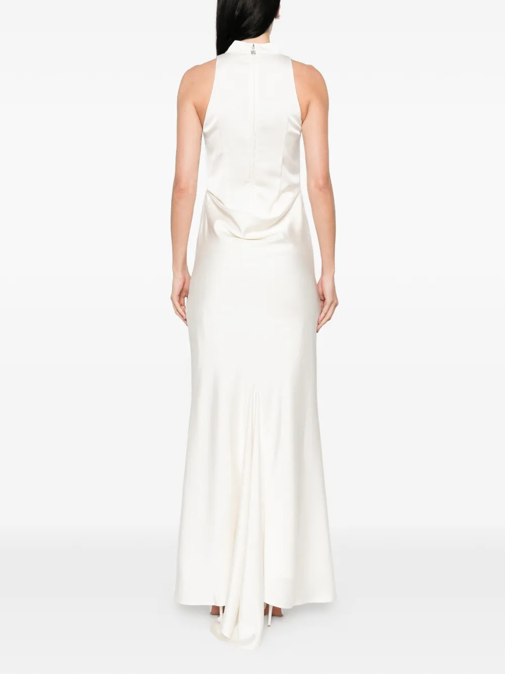 ROTATE BIRGER CHRISTENSEN Maxi-jurk met hoge hals Beige