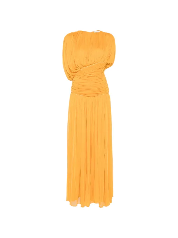 TOVE Gai Ruched Maxi Dress | Yellow | FARFETCH