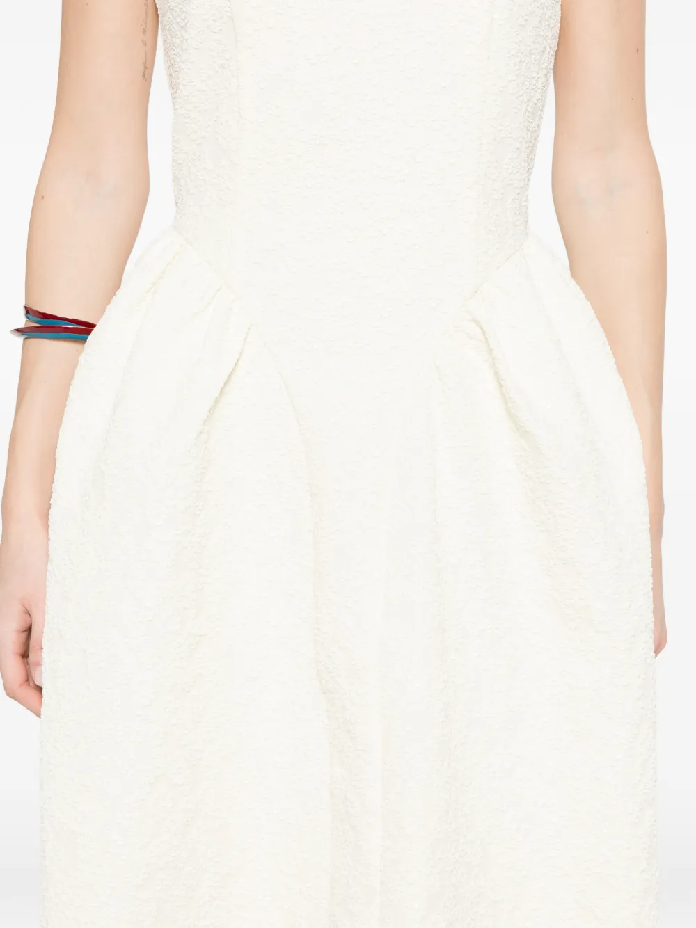 ROTATE BIRGER CHRISTENSEN Midi-jurk met ronde hals Beige