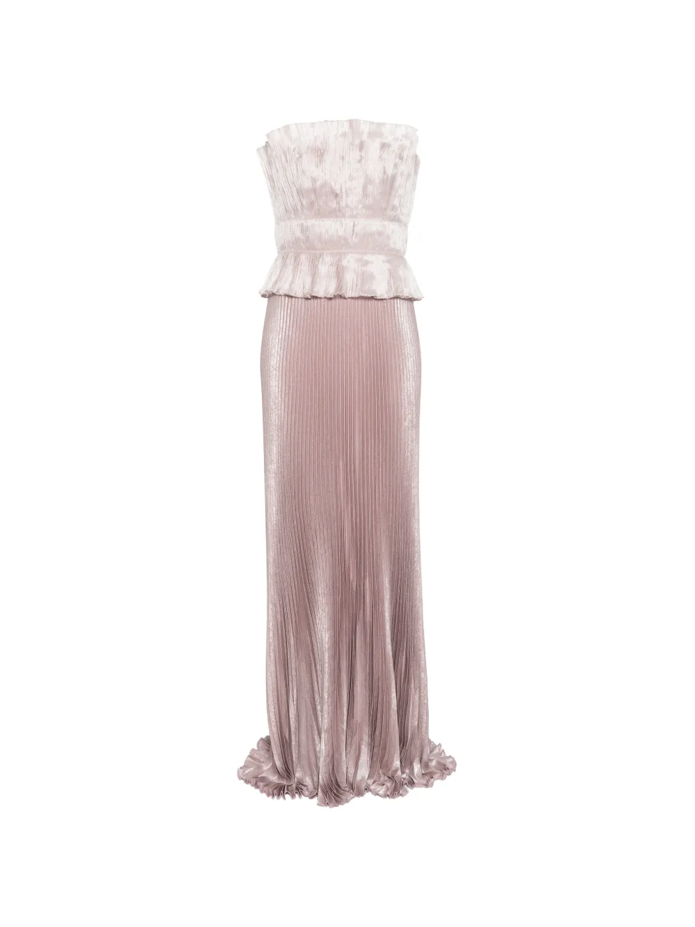 L'IDÉE Masquerade pleated peplum gown dress - Rosa
