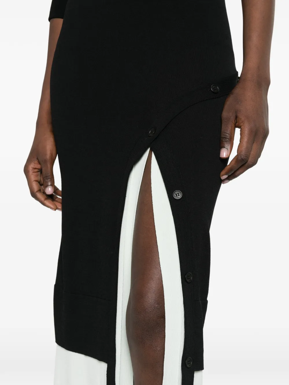 The Attico Gelaagde maxi-jurk Zwart