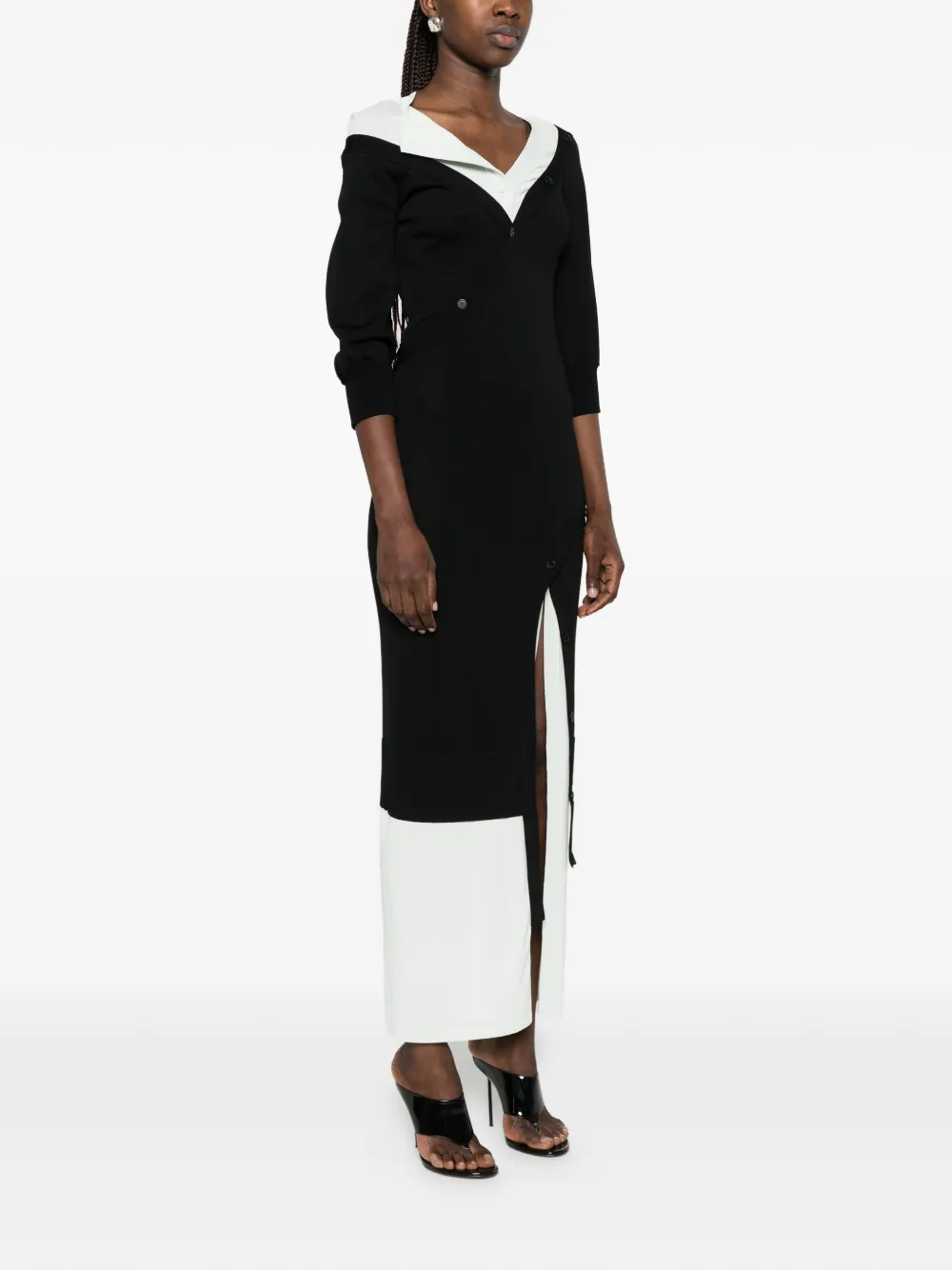 The Attico Gelaagde maxi-jurk Zwart