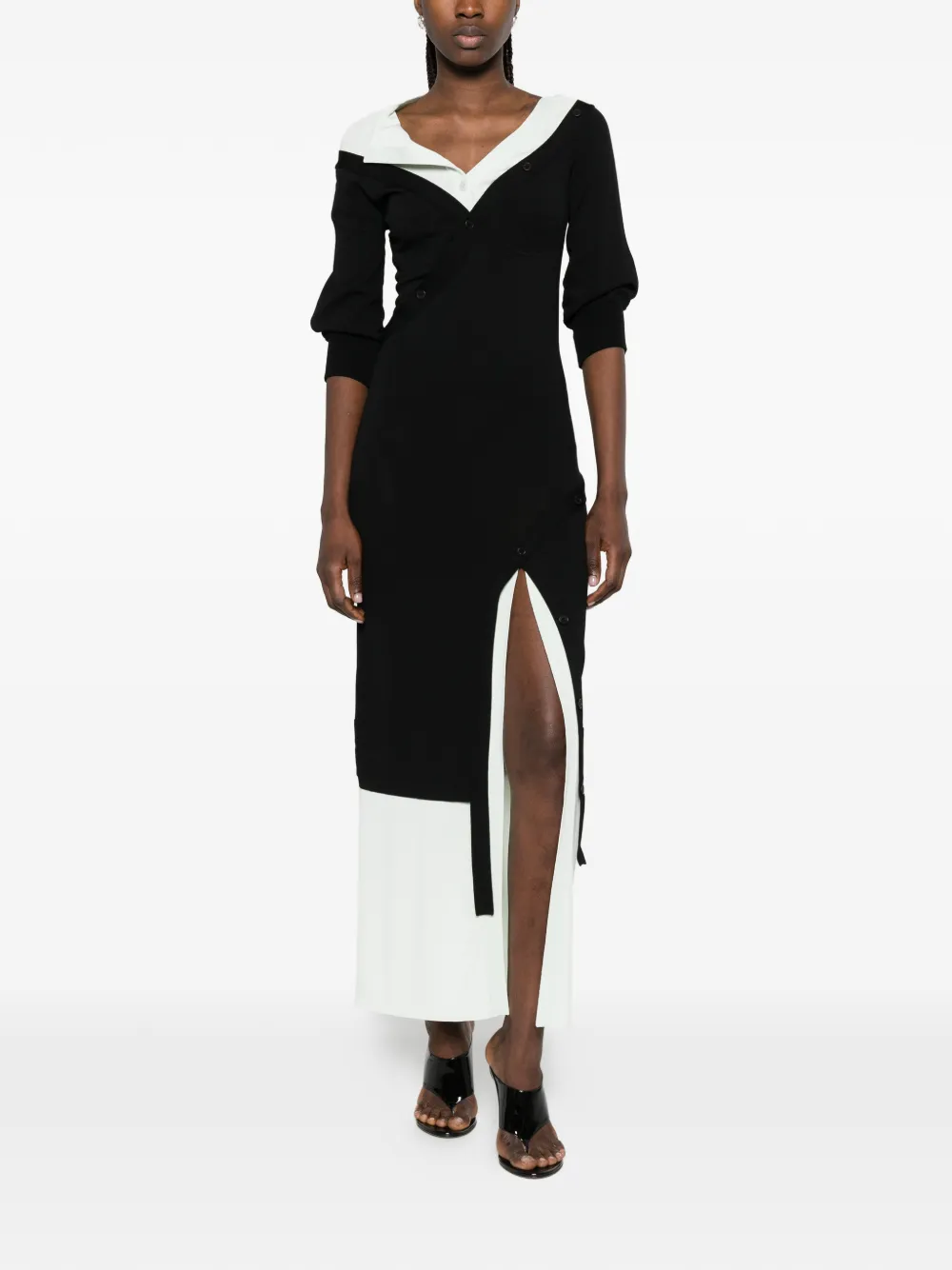 The Attico Gelaagde maxi-jurk Zwart
