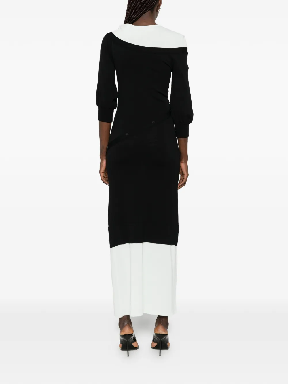 The Attico Gelaagde maxi-jurk Zwart