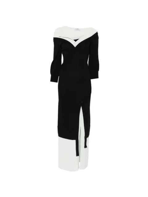 The Attico off-shoulder layered maxi dress