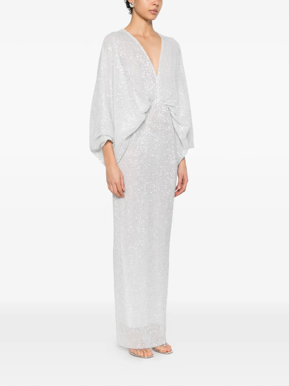  L'idée Sequin Ruched Maxi Dress - White 