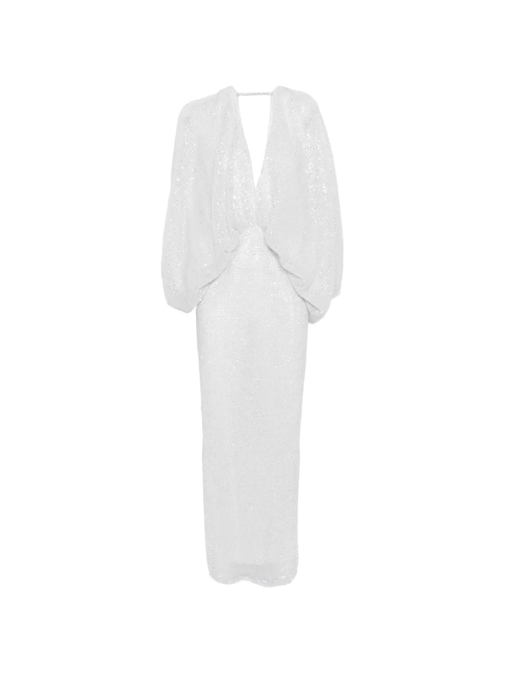 L'IDÉE sequin ruched maxi dress - Bianco