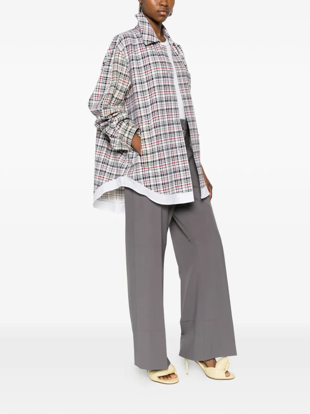 Victoria Beckham Cocoon geruit jack Wit