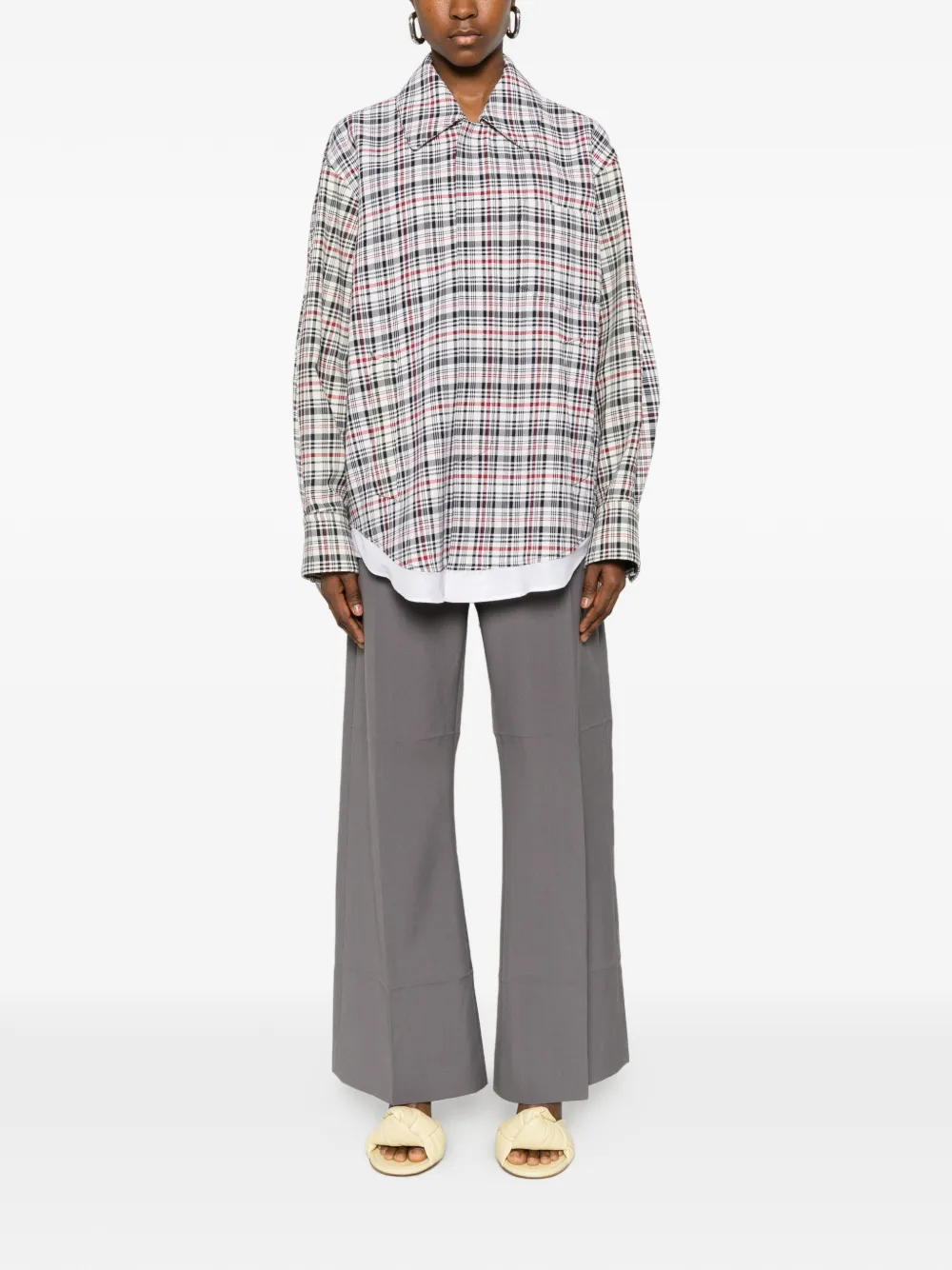 Victoria Beckham Cocoon geruit jack Wit