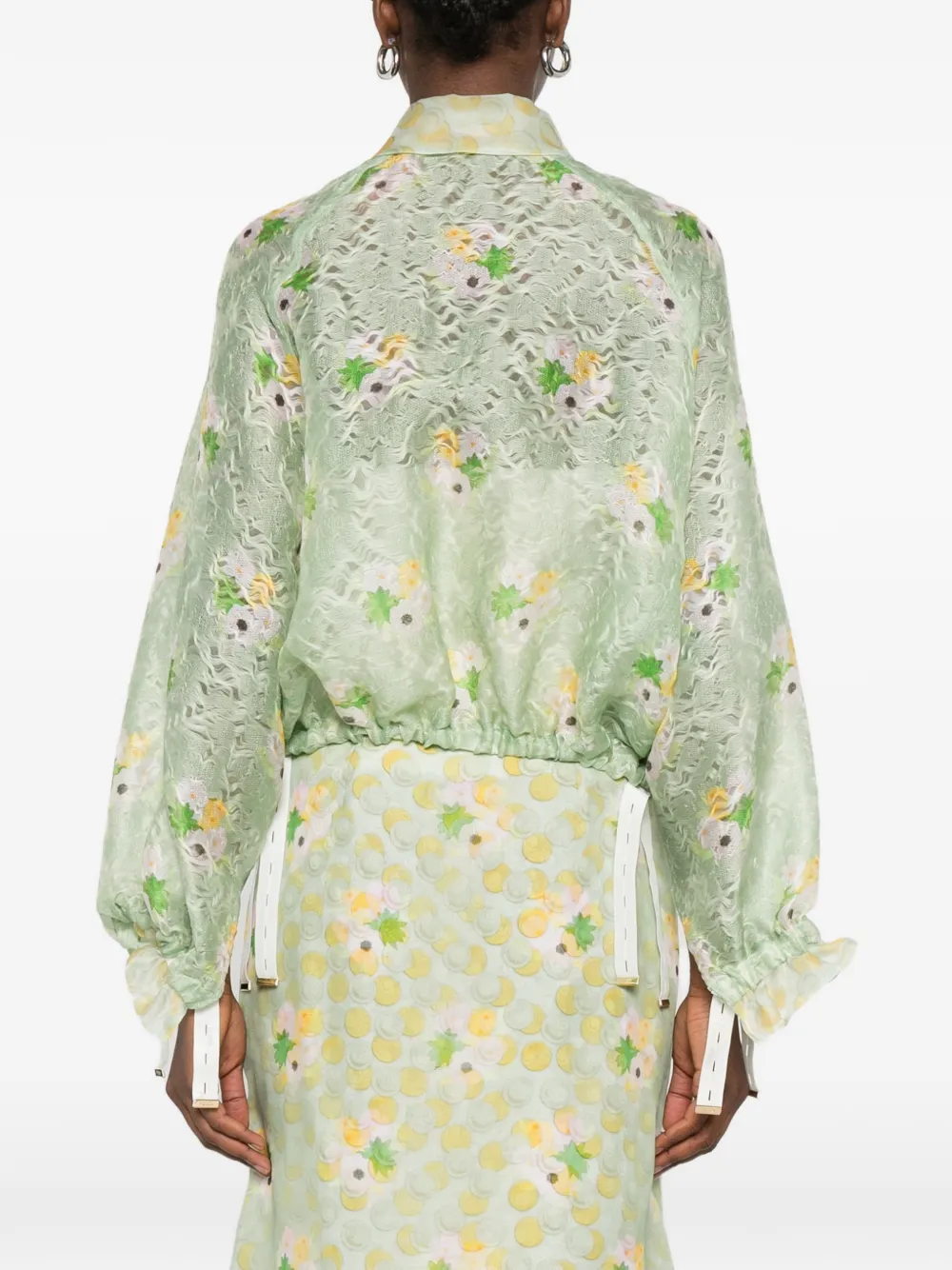 FENDI Shirtjack met bloemenkant Groen