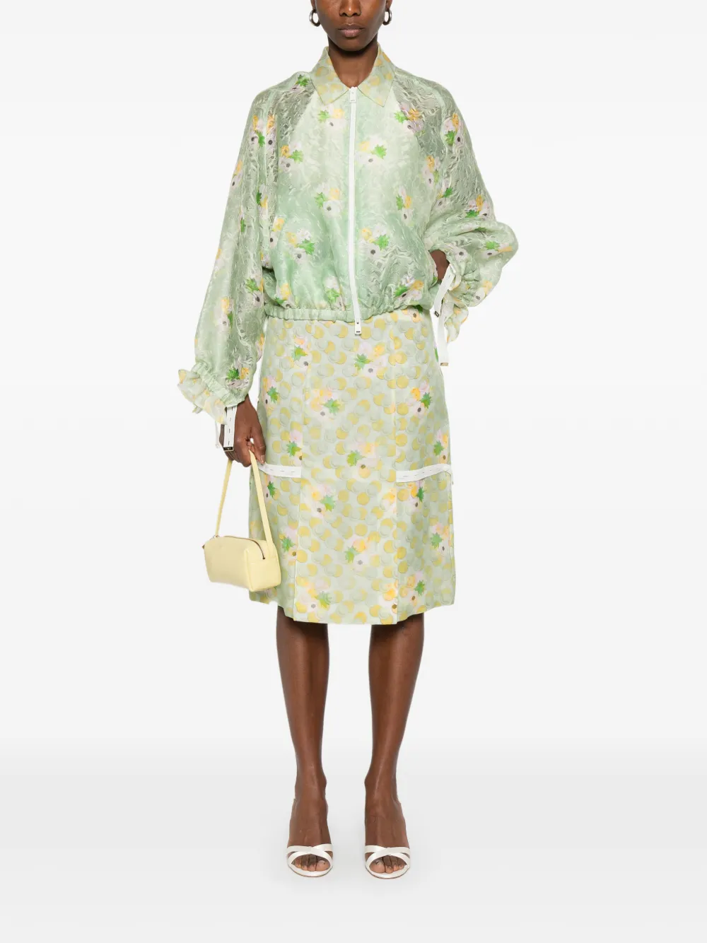 FENDI Shirtjack met bloemenkant Groen