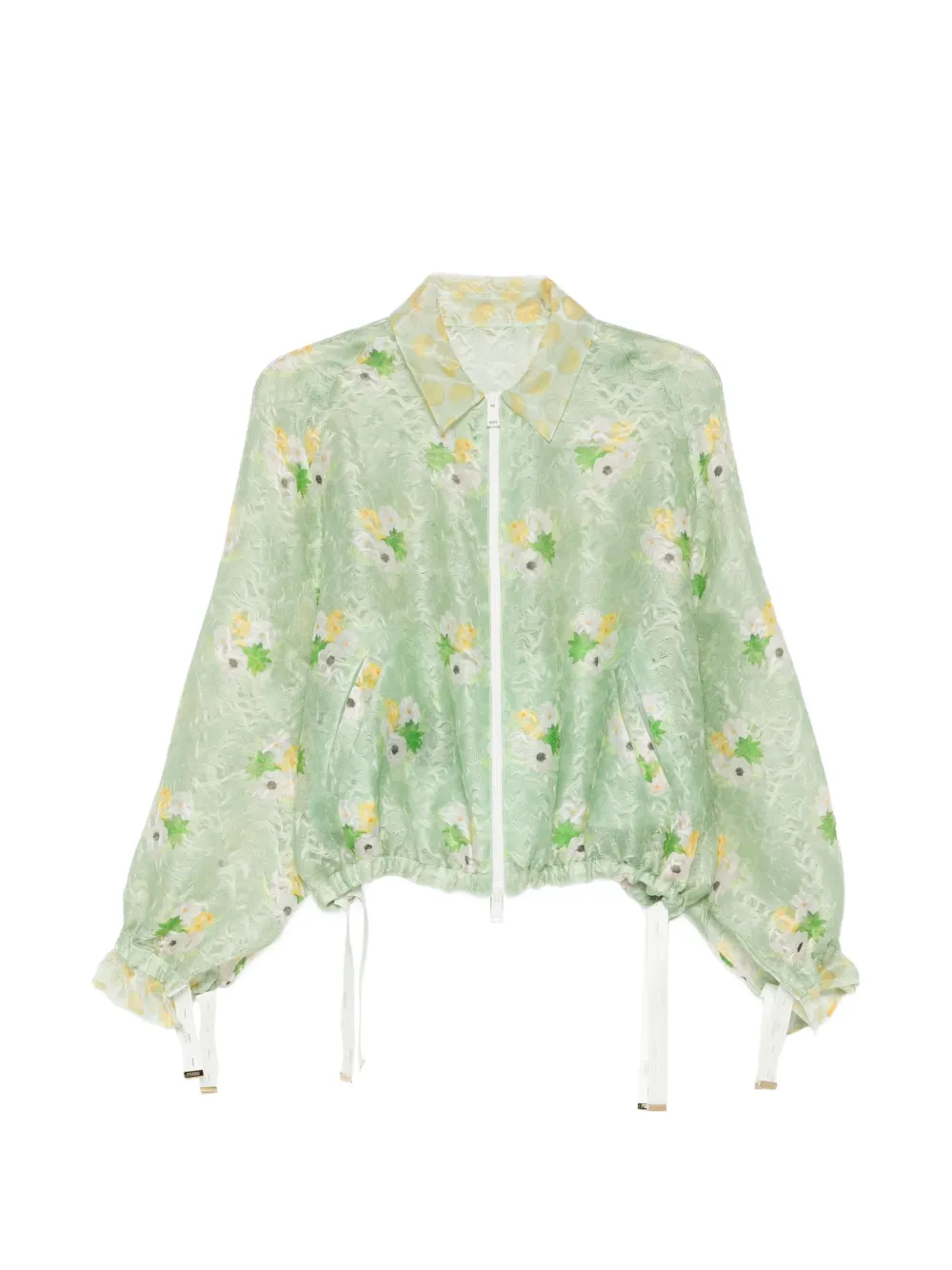 FENDI floral lace blouson - Grün