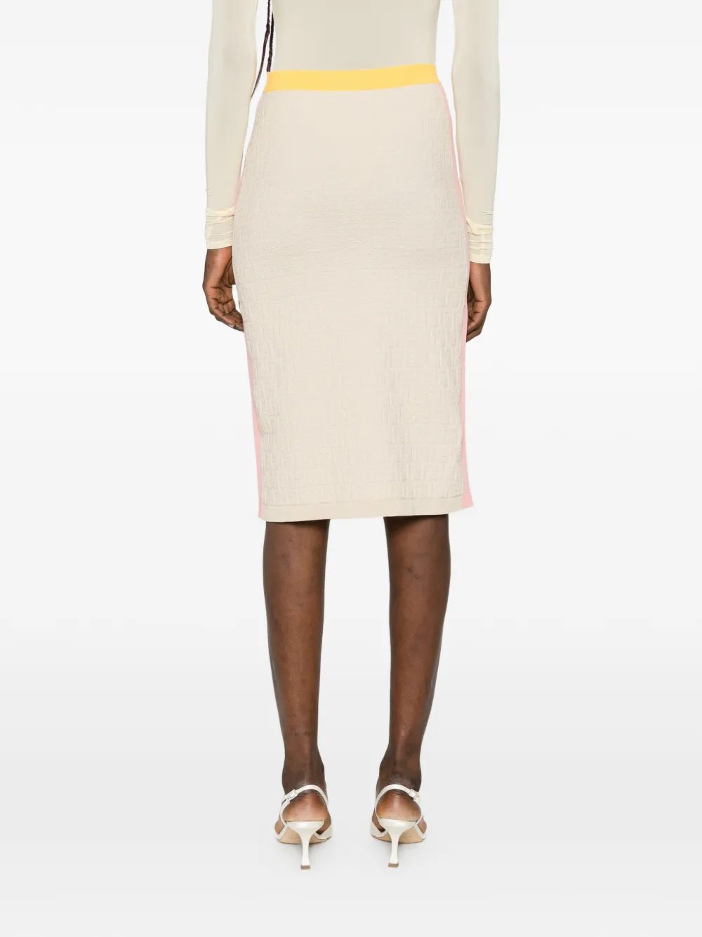 FENDI Midi-rok met logo Beige