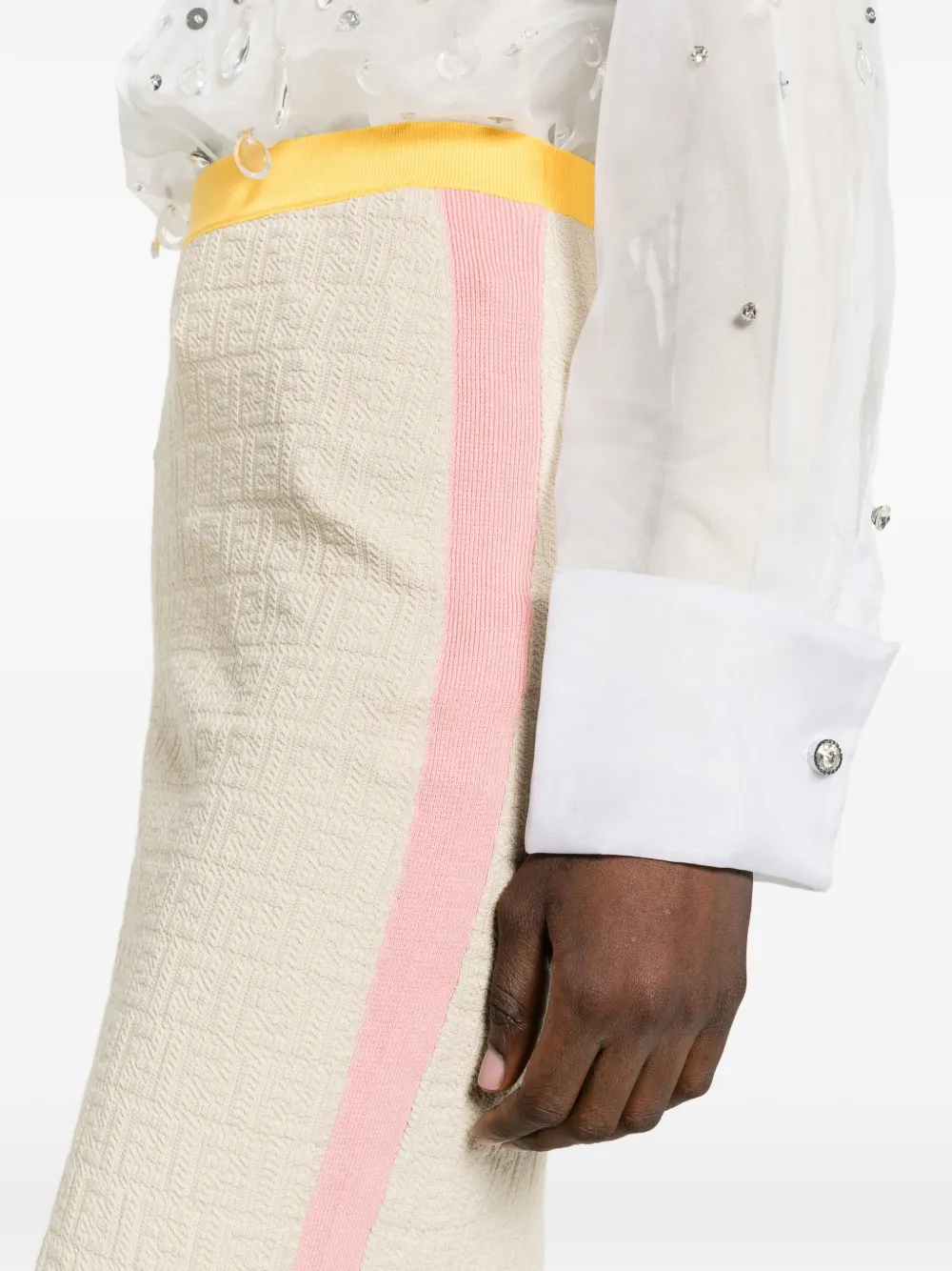 FENDI Midi-rok met logo Beige