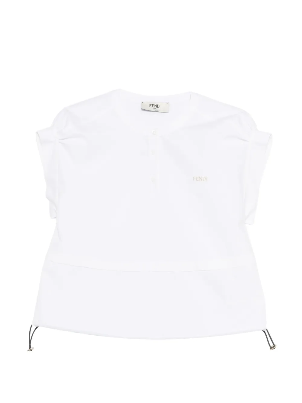 FENDI drawstring-hem blouse - Bianco