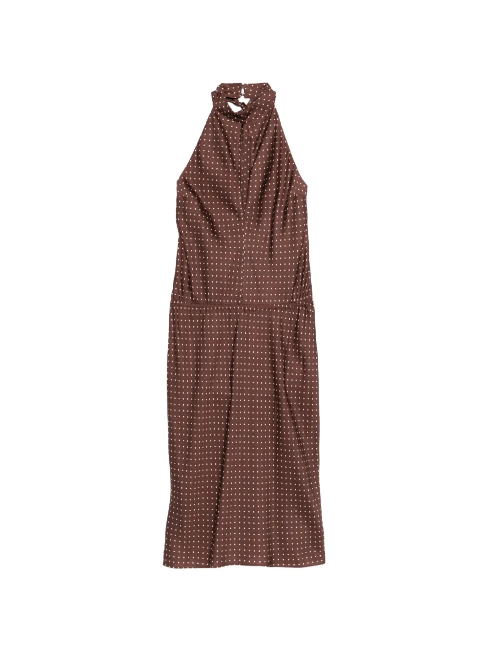 Posse Phoebe polka-dot pattern midi dress - Brown